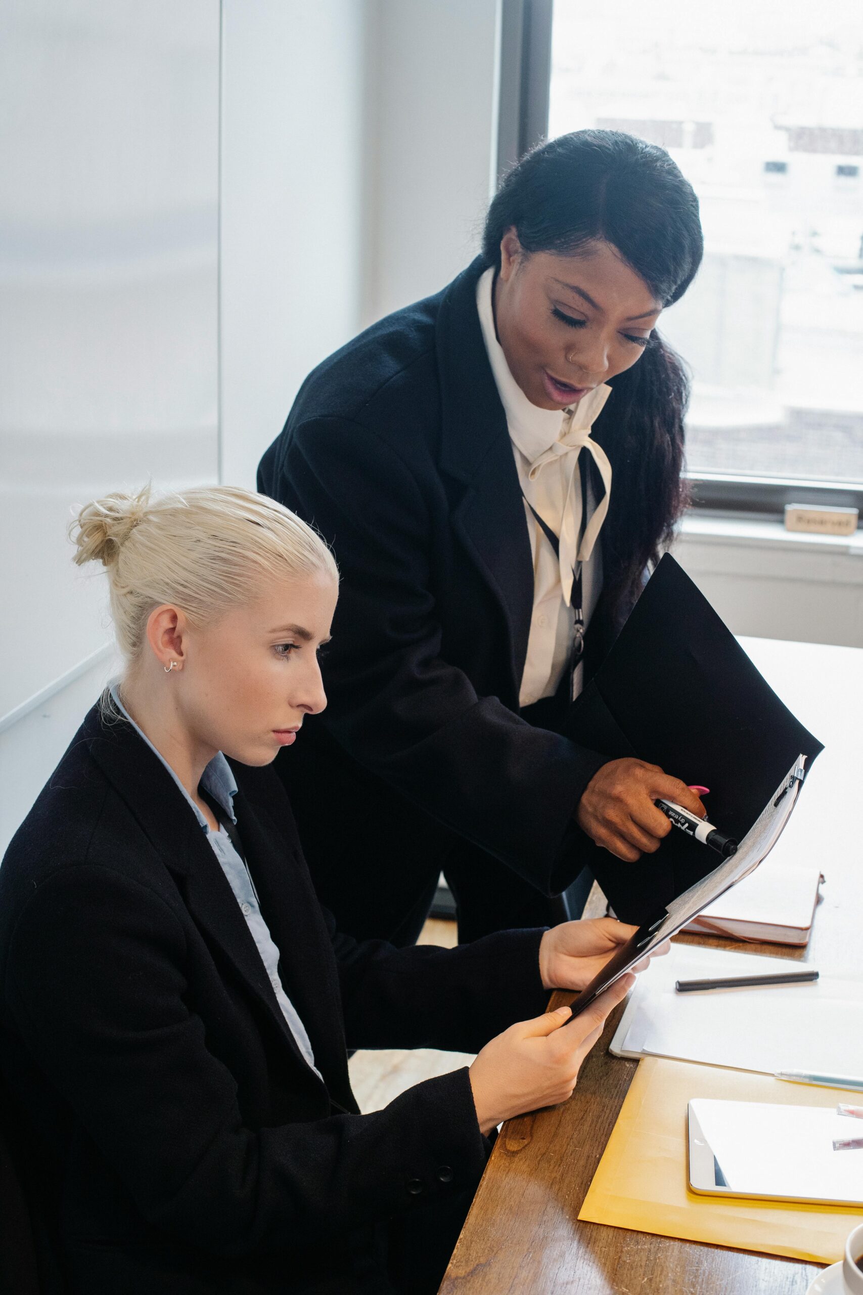 Illustration depicting a business insider analyzing charts and graphs on a digital tablet, symbolizing strategic business knowledge and decision-making