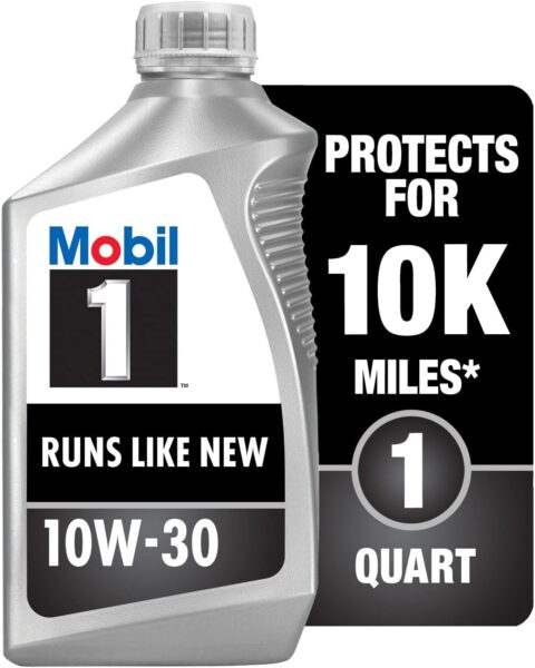 Mobil 1 Advanced Full Synthetic Motor Oil 10W-30, 1 Quart (Pack of 6) - Premium engine protection and performance for cars and trucks, offering 10,000 miles between oil changes and protection against extreme temperatures.